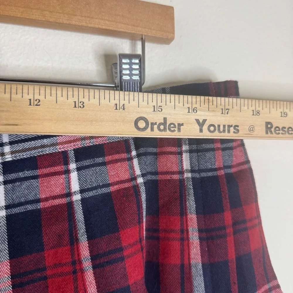 Simply Southern Women's Pleated Plaid Mini Skirt XXL Red Navy White XXL